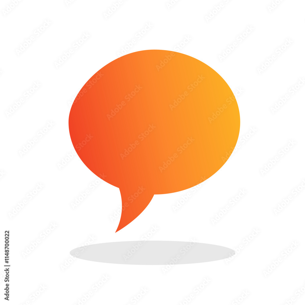 Vector icon of orange and red speech bubble with flat design and logo style. Vector icon of orange and red speech bubble with flat design and logo style.