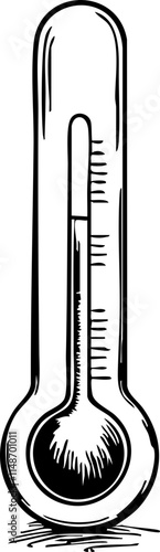 Thermometer icon sketch on white background, health representation