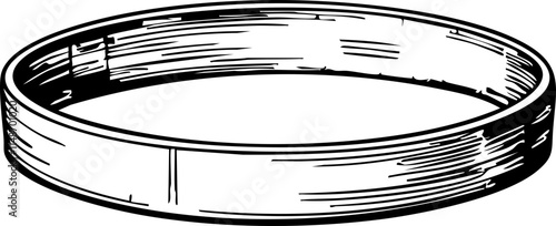 Minimalist sketch of a sweatband on white background, fitness symbol