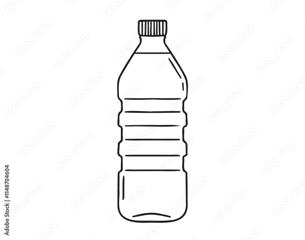 plastic bottle of water doodle hand drawn icon. Outline drawing plastic bottle of water line clipart symbol plastic bottle of water doodle hand drawn icon. Outline drawing plastic bottle of water line clipart symbol