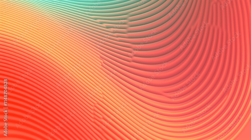 Fototapeta premium Abstract Orange and Teal Curving Lines Pattern