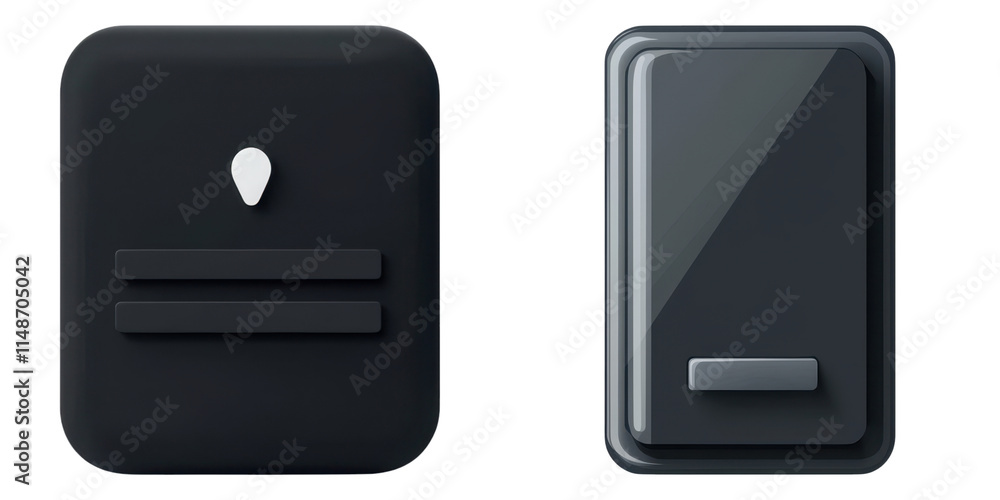 safety Privacy protection Social engineering. Modern black interface buttons with sleek design safety Privacy protection Social engineering. Modern black interface buttons with sleek design