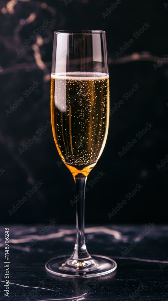 Vibrant food and drinks Sparkling champagne in a flute Vibrant food and drinks Sparkling champagne in a flute
