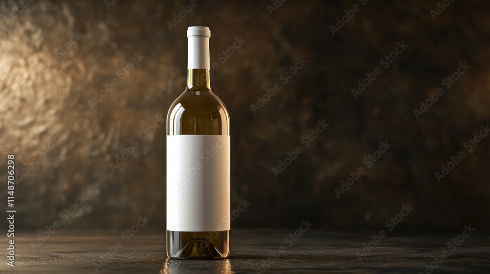 Fototapeta premium Elegant Wine Bottle Mockup: A Blank Canvas for Your Brand
