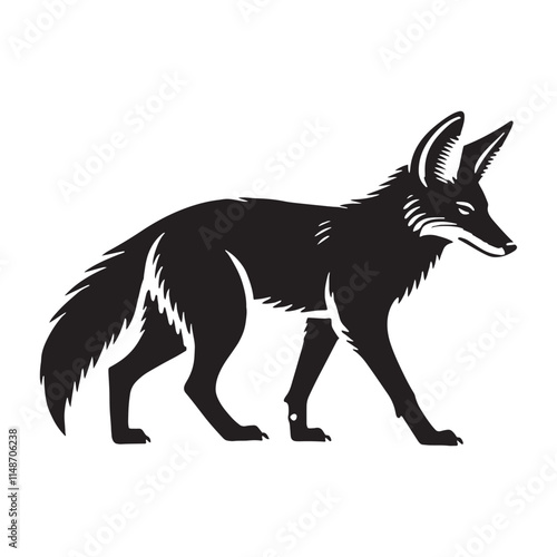 Creative jackal silhouette for digital media designs - Jackal illustration - minimallest jackal vector
