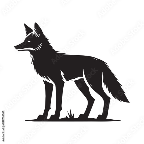 Jackal silhouette for modern digital design - Jackal black vector
