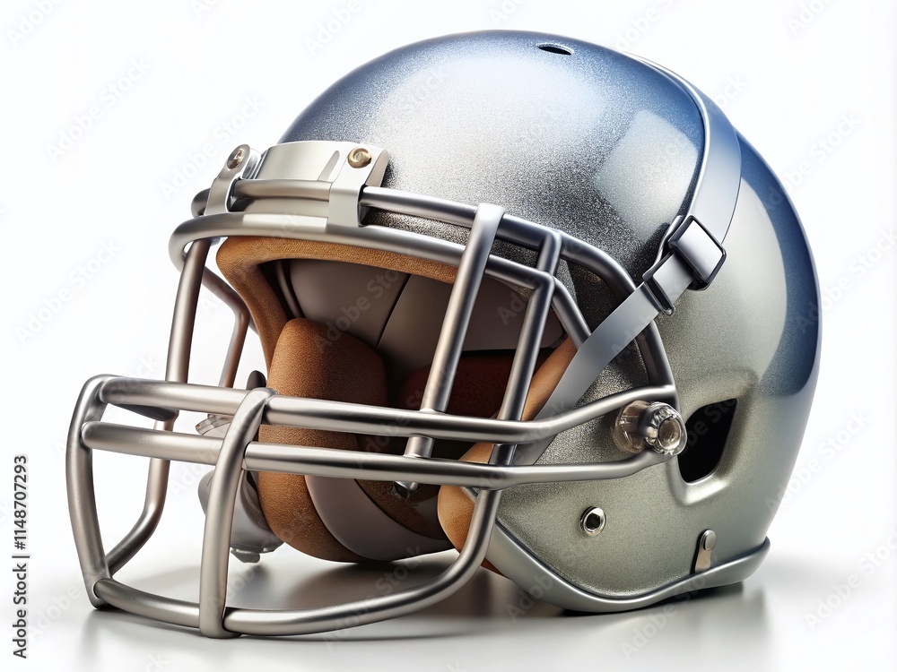 Fototapeta premium American Football Helmet, Isolated White Background, Sport Equipment, Game Day, Athletic Gear