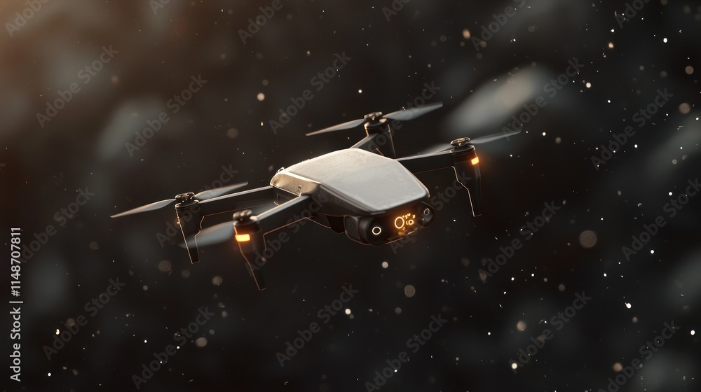 Obraz premium Drone in Flight: Aerial Photography and Modern Technology