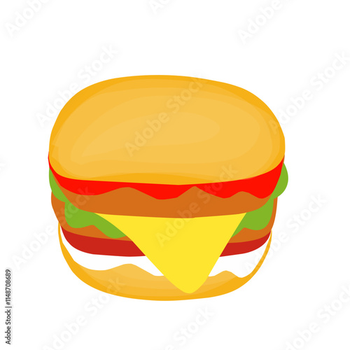 Flat design Hand drawn burger illustration 