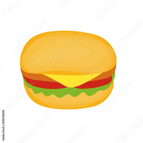 Flat design Hand drawn burger illustration 