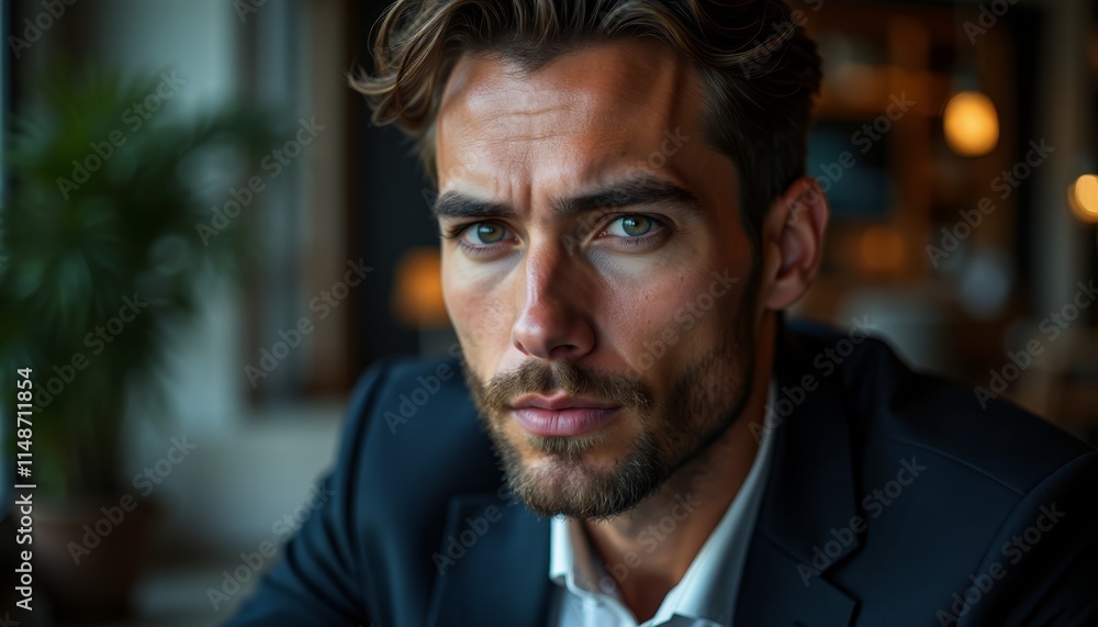 A man in a suit looking at the camera A man in a suit looking at the camera