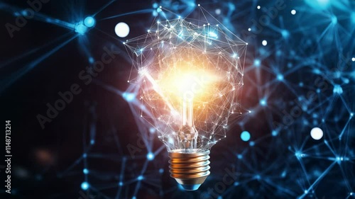 Wallpaper Mural Illuminated Light Bulb Representing Innovative Ideas and Technology Concepts Torontodigital.ca