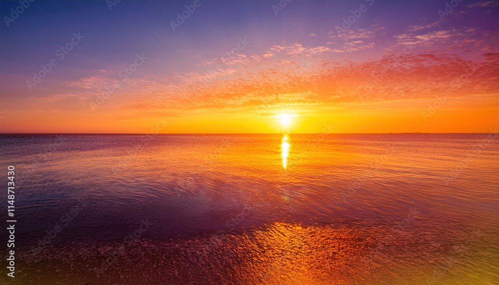Fototapeta premium A radiant sunrise gradient featuring harmonious blends of orange, yellow, and pink hues, creating a vibrant and uplifting atmosphere perfect for backgrounds or designs. 