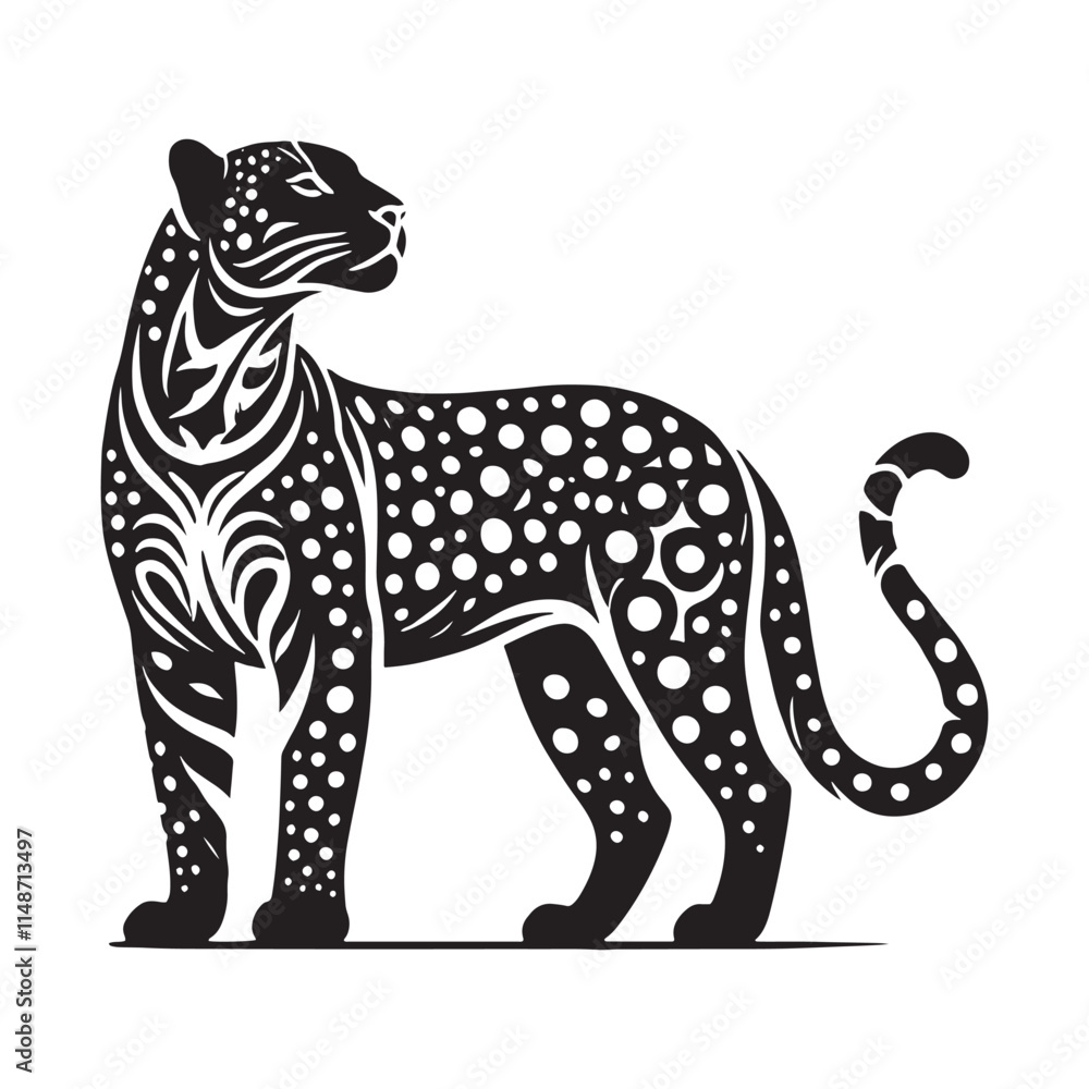 Fototapeta premium Creative jaguar silhouette for unique artistic projects - Jaguar illustration - minimallest jaguar vector 