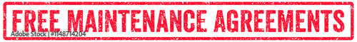 Free Maintenance Agreements Stamp Transparent Seal, Red Grunge Free Maintenance Agreements Word Rubber Stamp Seal