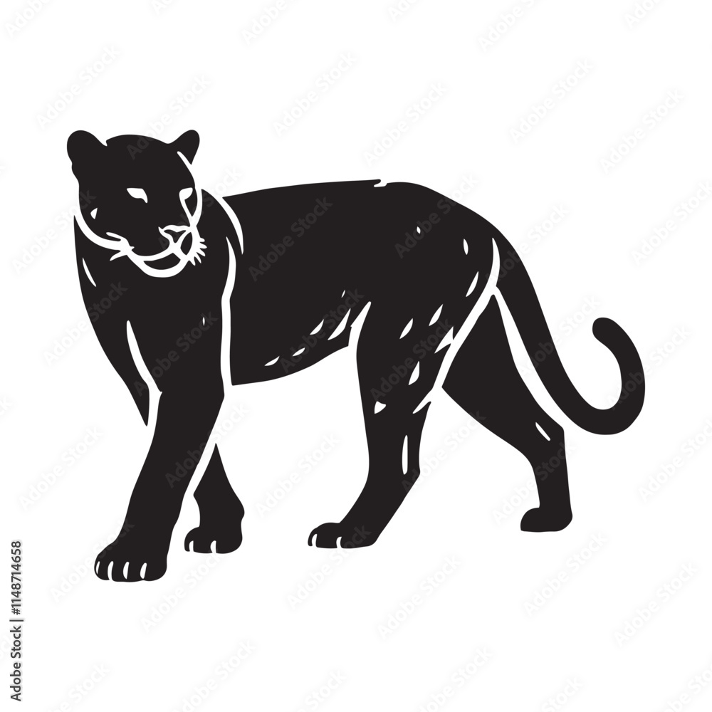 Obraz premium Jaguar silhouette for versatile design applications - Jaguar black vector 