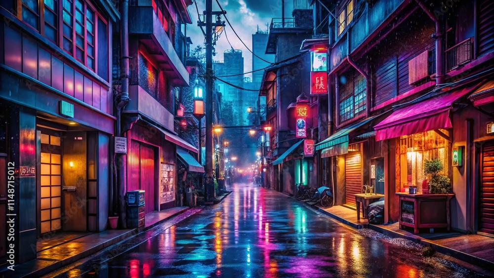 Anime Asian City Street Exploration: Generative AI Art, Cyberpunk Cityscape, Urban Exploration Photography Anime Asian City Street Exploration: Generative AI Art, Cyberpunk Cityscape, Urban Exploration Photography