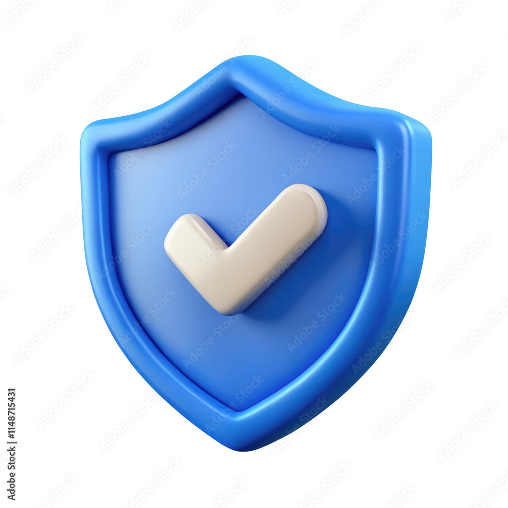 a blue shield with a white check mark plastic 3d icon in cartoon plastic style minimal isolated on transparent white background, clipping path a blue shield with a white check mark plastic 3d icon in cartoon plastic style minimal isolated on transparent white background, clipping path