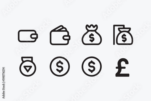 Vector Set of Simple Financial Icons