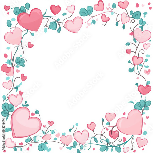 frame with hearts