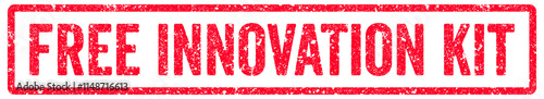 Free Innovation Kit Stamp Transparent Seal, Red Grunge Free Innovation Kit Word Rubber Stamp Seal