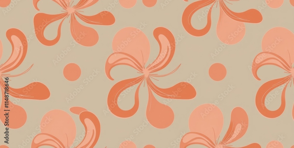A pattern of flowers with a pink background. The flowers are in various sizes and are scattered throughout the image A pattern of flowers with a pink background. The flowers are in various sizes and are scattered throughout the image