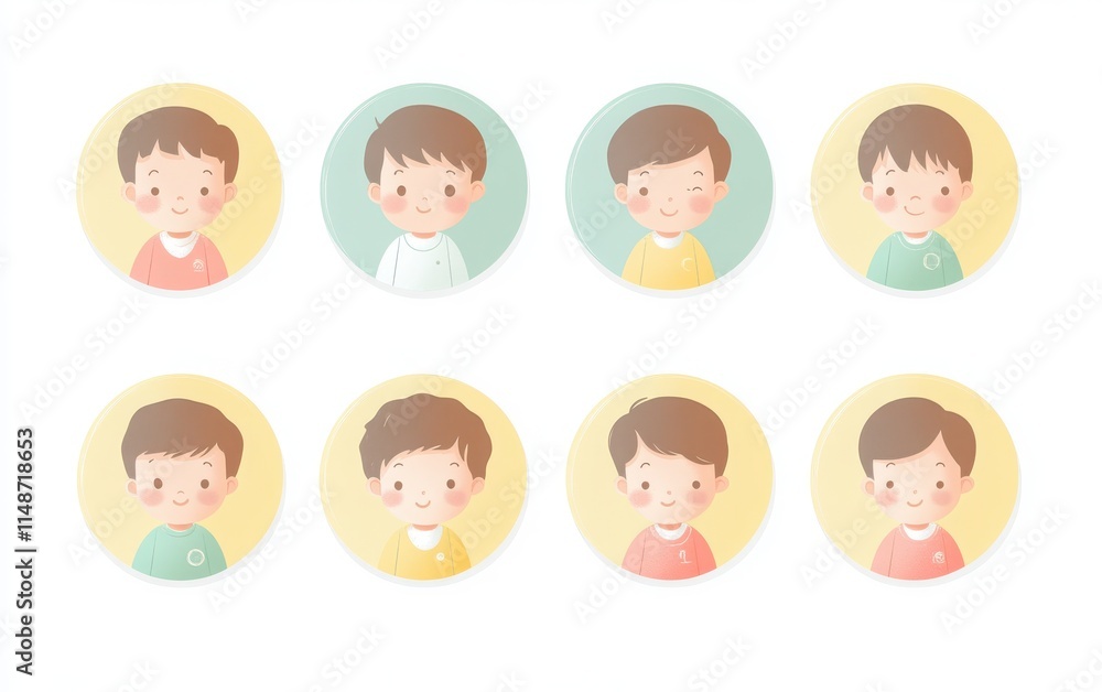 A collection of business people avatar icons in flat design style, using simple shapes and pastel colors. A collection of business people avatar icons in flat design style, using simple shapes and pastel colors.