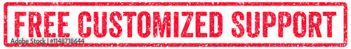 Free Customized Support Stamp Transparent Seal, Red Grunge Free Customized Support Word Rubber Stamp Seal