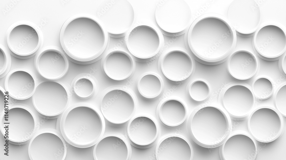 Abstract white 3D geometric shapes on a gradient blue background forming a modern banner with a sense of depth elegance and order symbolizing creativity innovation and the harmony between chaos and st Abstract white 3D geometric shapes on a gradient blue background forming a modern banner with a sense of depth elegance and order symbolizing creativity innovation and the harmony between chaos and st