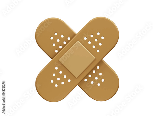 medical plaster icon. Sticky medic bandage 3d illustration