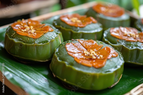 August 10 2024 Jember Indonesia Thok cake also known as ang ku kueh or red turtle cake is named after its turtle shell like mold photo