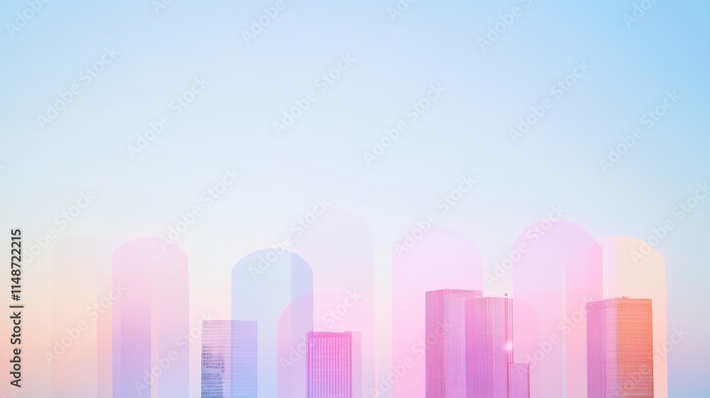 Dreamy Pastel Urban Skyline with Soft Reflections and Sustainable Architecture Aesthetic Dreamy Pastel Urban Skyline with Soft Reflections and Sustainable Architecture Aesthetic