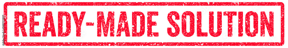 Ready-Made Solution Stamp Transparent Seal, Red Grunge Ready-Made Solution Word Rubber Stamp Seal