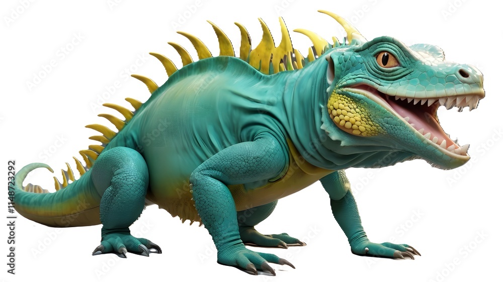 Fototapeta premium iguana or lizard with a toothy grin and large, round eyes