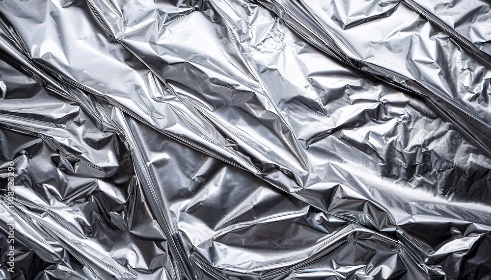 A shimmering silver foil background featuring subtle crinkles and highlights, creating a glamorous and eye-catching effect perfect for elegant designs. A shimmering silver foil background featuring subtle crinkles and highlights, creating a glamorous and eye-catching effect perfect for elegant designs.