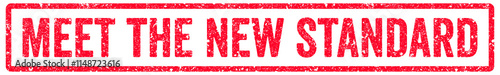 Meet the New Standard Stamp Transparent Seal, Red Grunge Meet the New Standard Word Rubber Stamp Seal