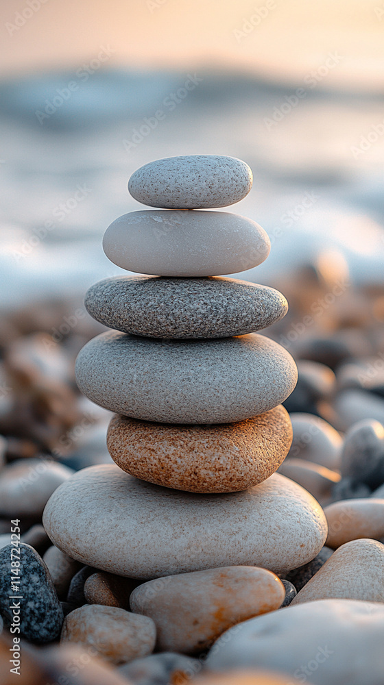 Zen stack of stones on a tranquil surface with blurred natural background symbolizing balance harmony nature healing and wellness evoking calmness mindfulness and the connection between stillness and Zen stack of stones on a tranquil surface with blurred natural background symbolizing balance harmony nature healing and wellness evoking calmness mindfulness and the connection between stillness and