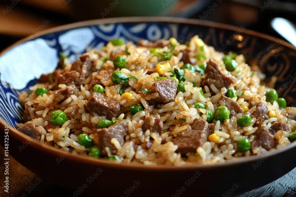 Beef rice stir fried in beef tallow Beef rice stir fried in beef tallow