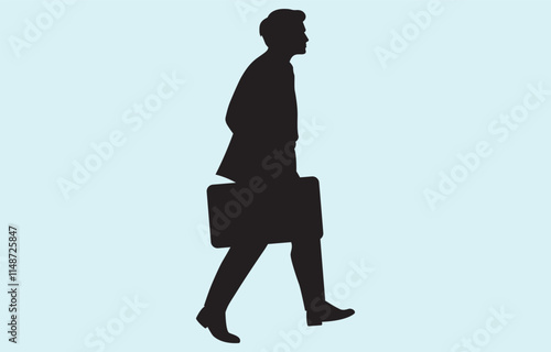 Vector art of businessman silhouette isolated on white background