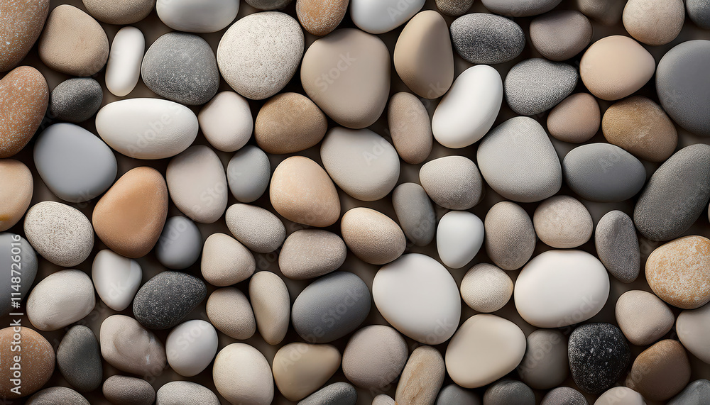 A smooth pebble texture in shades of gray and beige, featuring realistic depth and an earthy, grounding appearance, ideal for natural designs. A smooth pebble texture in shades of gray and beige, featuring realistic depth and an earthy, grounding appearance, ideal for natural designs.