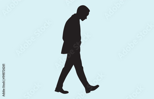 Vector art of businessman silhouette isolated on white background