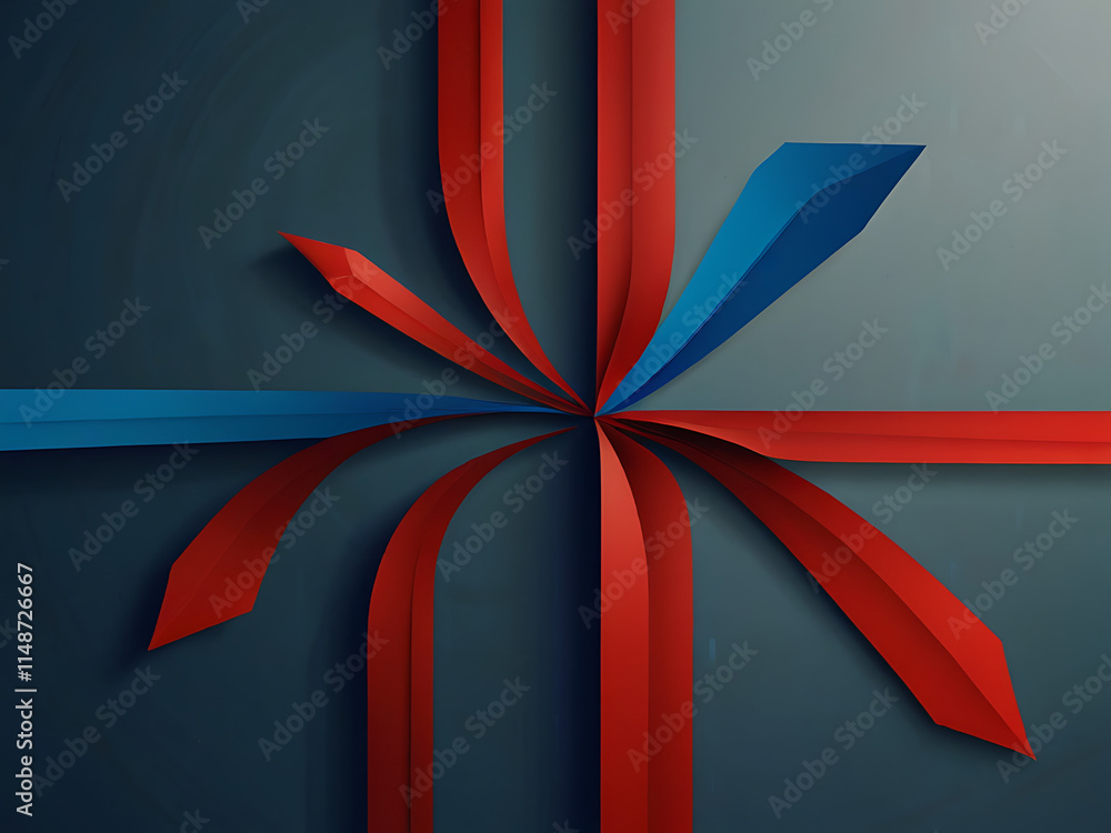 Red and blue vector arrows clashing forces concept abstract illustration Red and blue vector arrows clashing forces concept abstract illustration