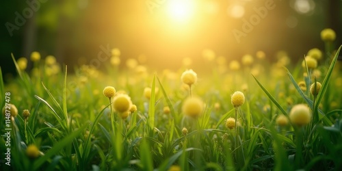 Realistic Horizontal Banner - Warm Tones and Lush Green Ambiance for Love and Joyful Celebrations photo