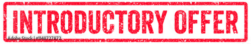 Introductory Offer Stamp Transparent Seal, Red Grunge Introductory Offer Word Rubber Stamp Seal