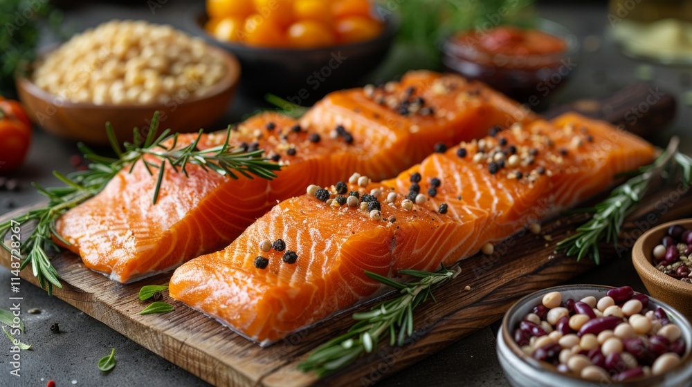 A variety of lean protein sources, such as grilled fish, chicken breast, and legumes, displayed in a balanced and appealing manner, symbolizing the importance of protein for overall health. A variety of lean protein sources, such as grilled fish, chicken breast, and legumes, displayed in a balanced and appealing manner, symbolizing the importance of protein for overall health.