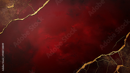 Crimson Crackle: A luxurious, abstract background with a captivating blend of deep crimson and shimmering gold. The intricate crackled texture evokes a sense of depth and sophistication.