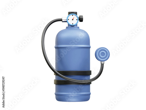 Oxygen cylinder Icon, 3d illustration
