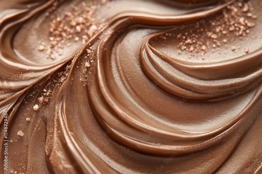 This is a stunning closeup view of a creamy mocha mousse that showcases its smooth, intricate swirls and a rich, glossy finish, making it perfect for dessert lovers and culinary enthusiasts alike This is a stunning closeup view of a creamy mocha mousse that showcases its smooth, intricate swirls and a rich, glossy finish, making it perfect for dessert lovers and culinary enthusiasts alike