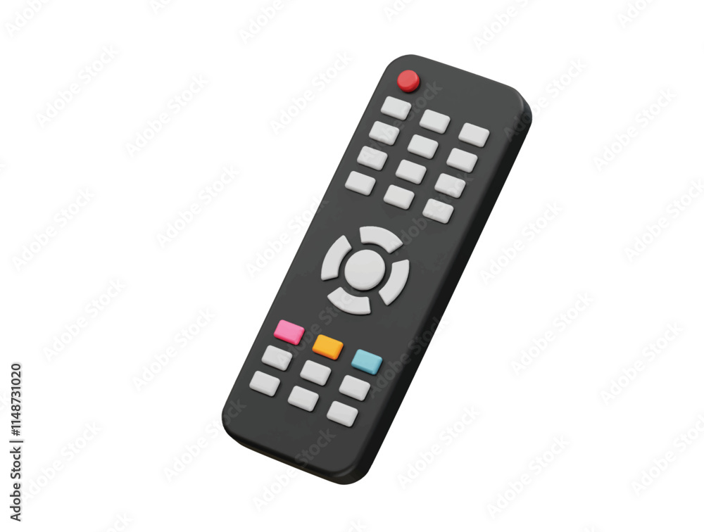 Remote control vector 3d render illustration. Tv remote icon illustration 3d Remote control vector 3d render illustration. Tv remote icon illustration 3d
