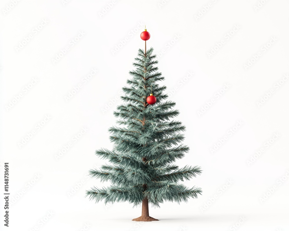 Fototapeta premium Decorative Christmas tree with red ornaments